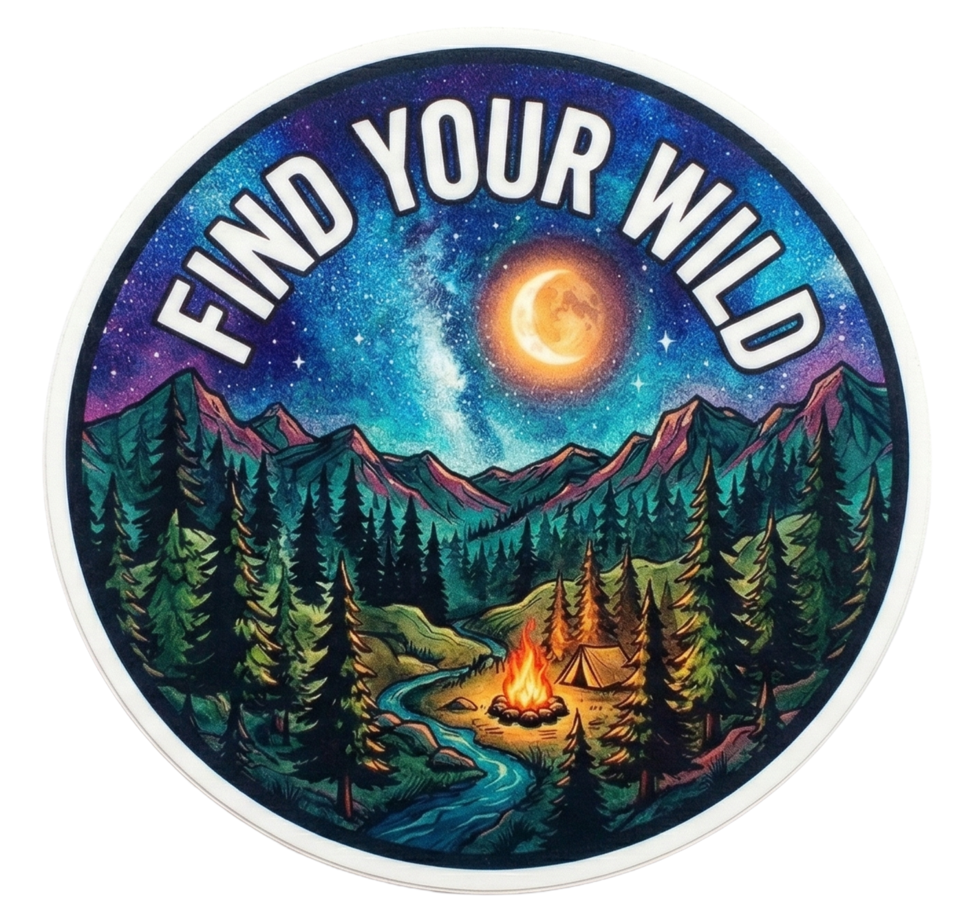 Find Your Wild Adventure Camping Sticker