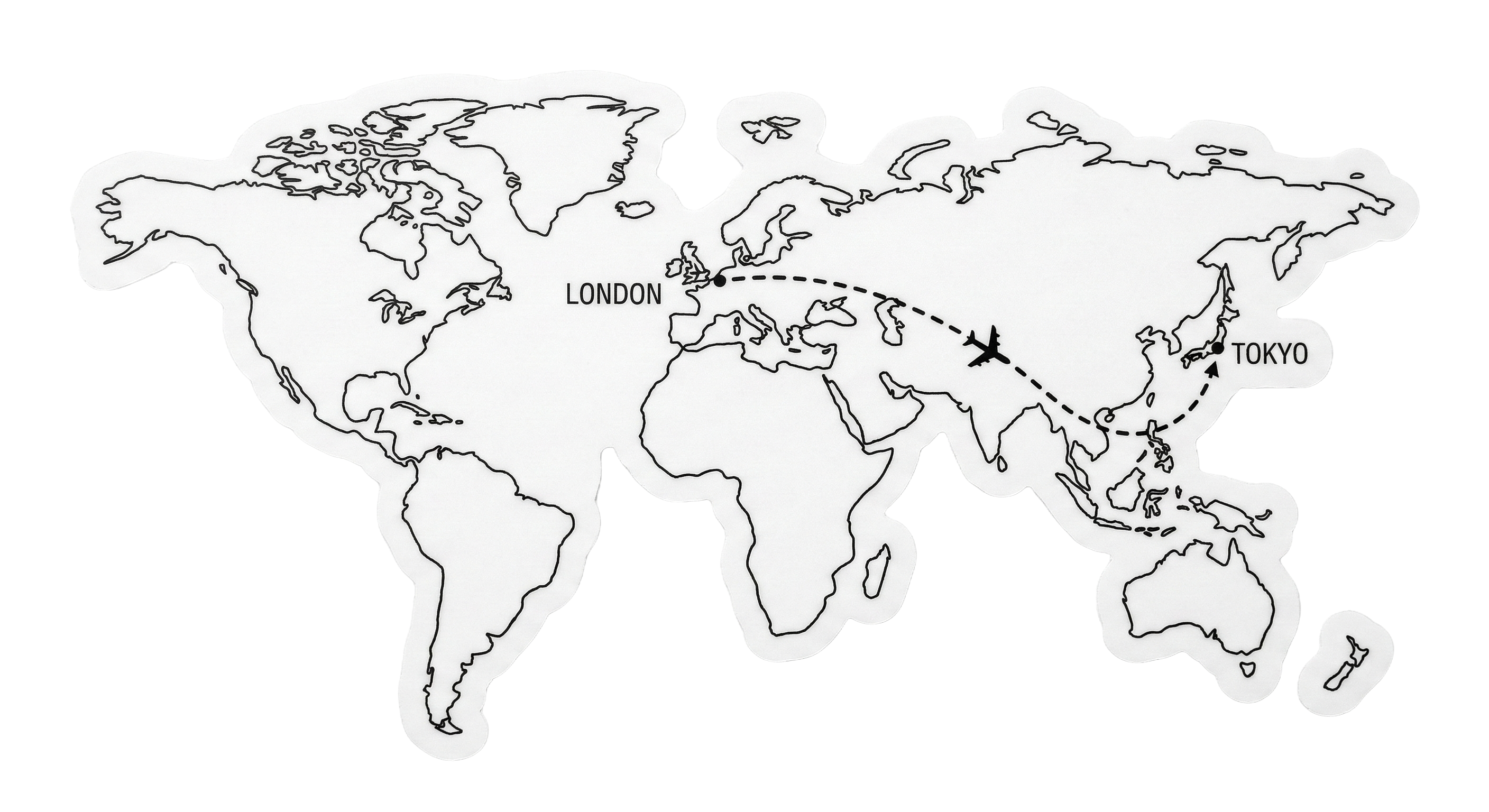 World Traveler Route Map Vinyl Sticker