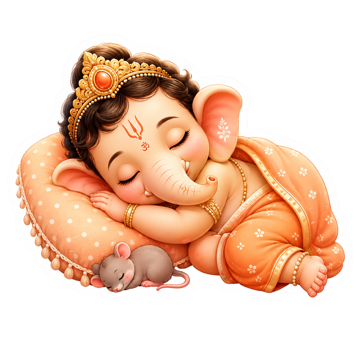 Sleeping Baby Ganesha Kawaii Sticker