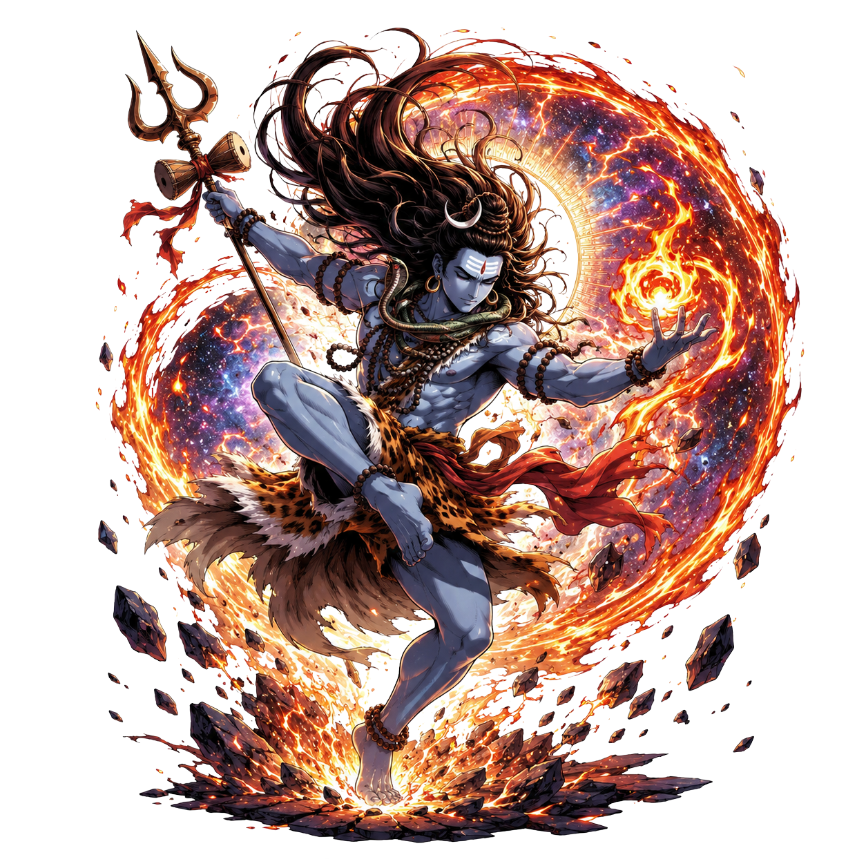 Cosmic Shiva Tandava Sticker – Lord Shiva's Divine Dance of Creation & Destruction