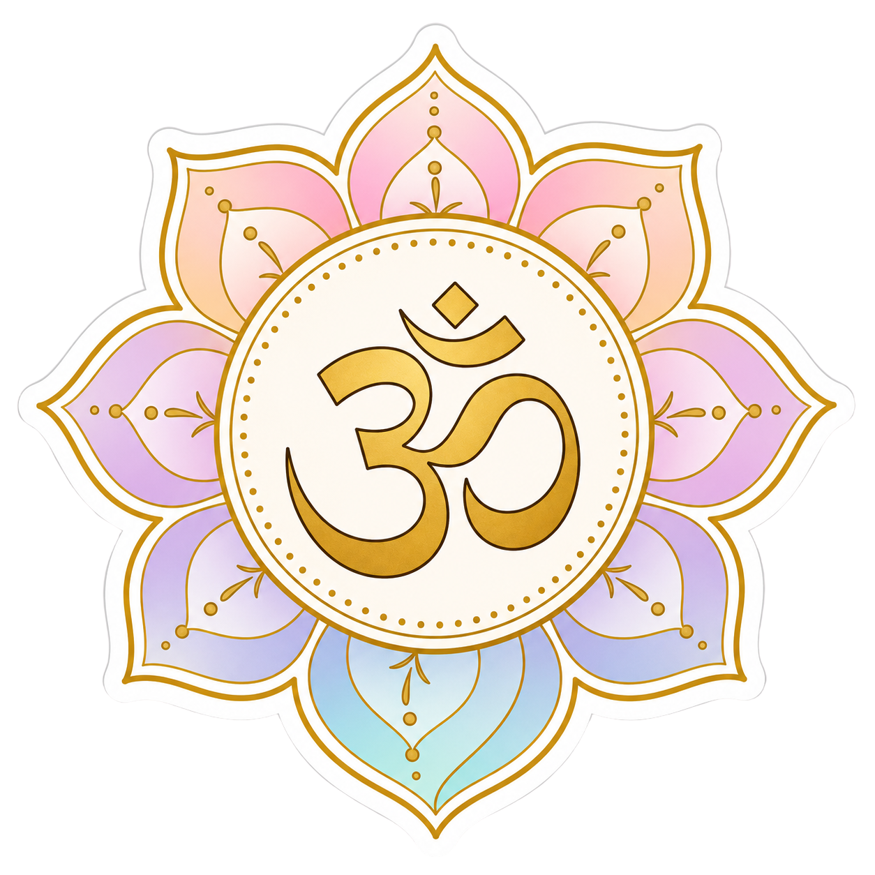 Sacred Om Lotus Mandala Sticker