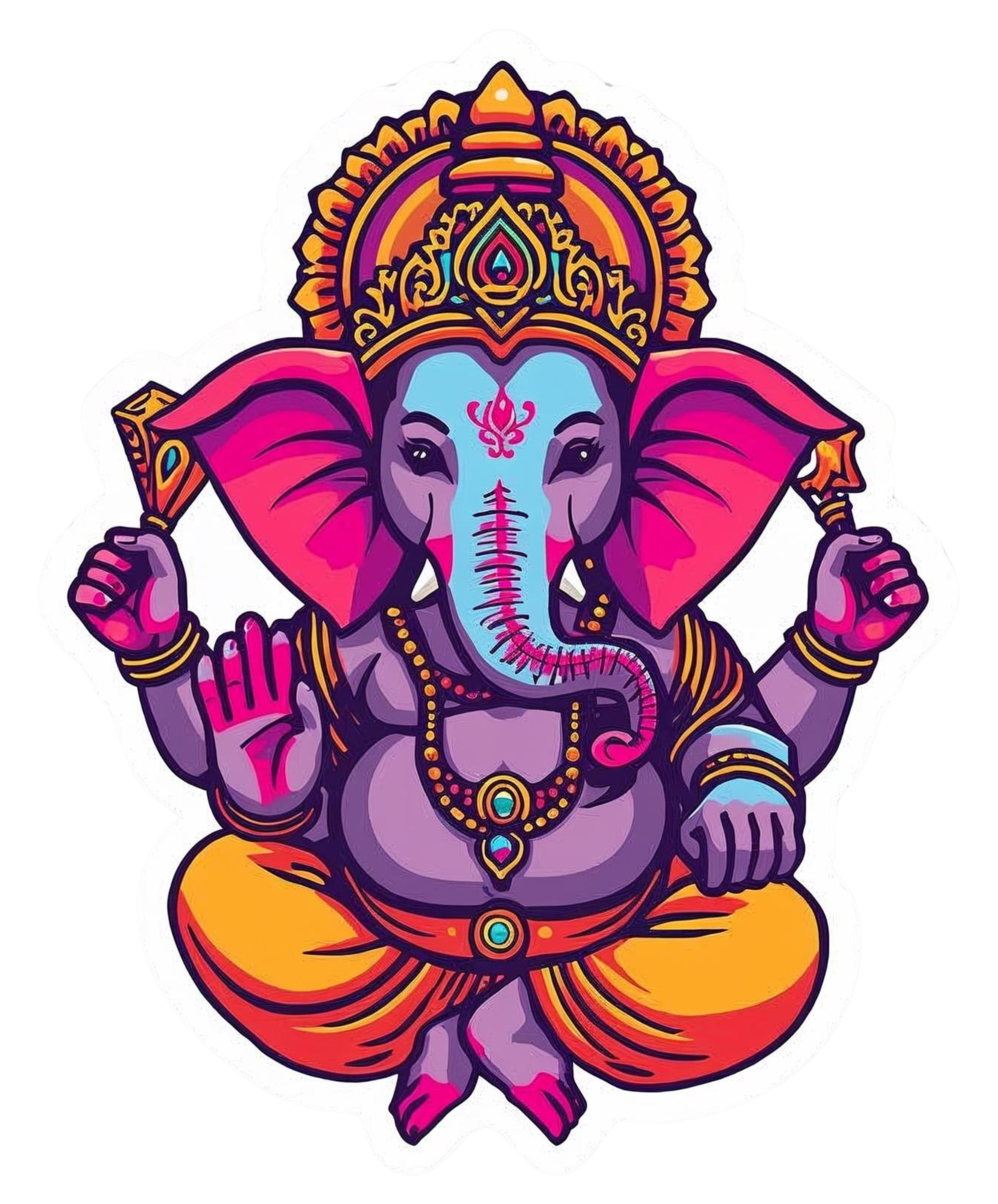 Radiant Shree Ganesha Divine Blessings Sticker