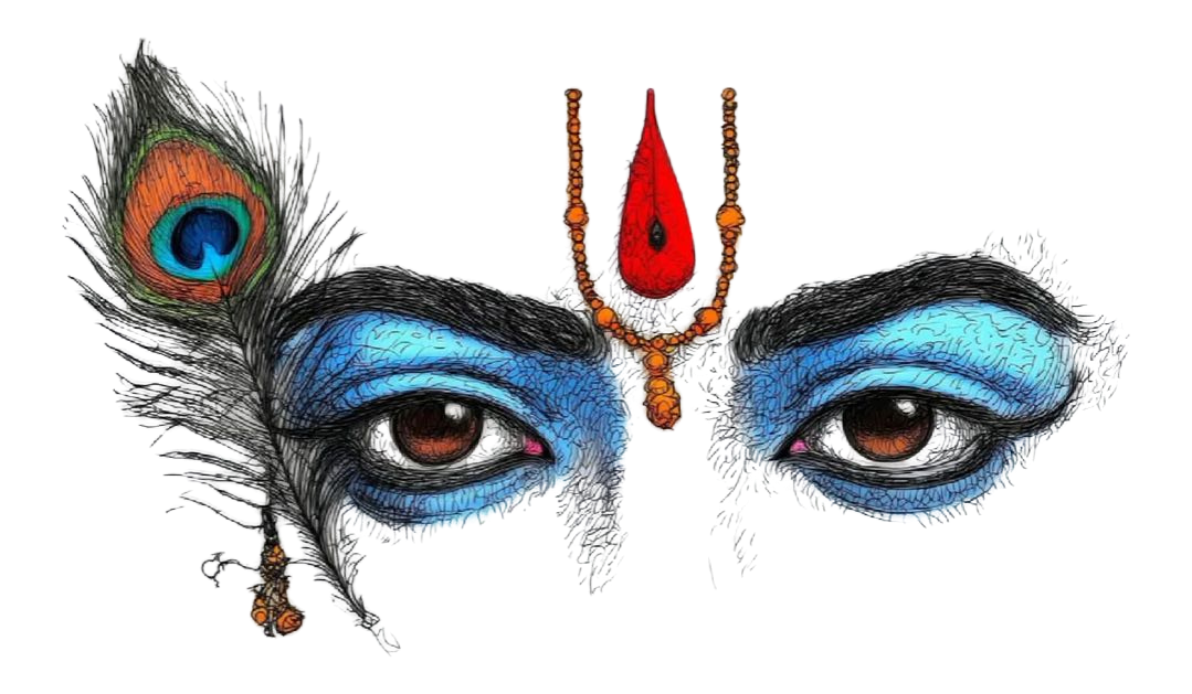 Divine Krishna Eyes & Peacock Feather Sticker